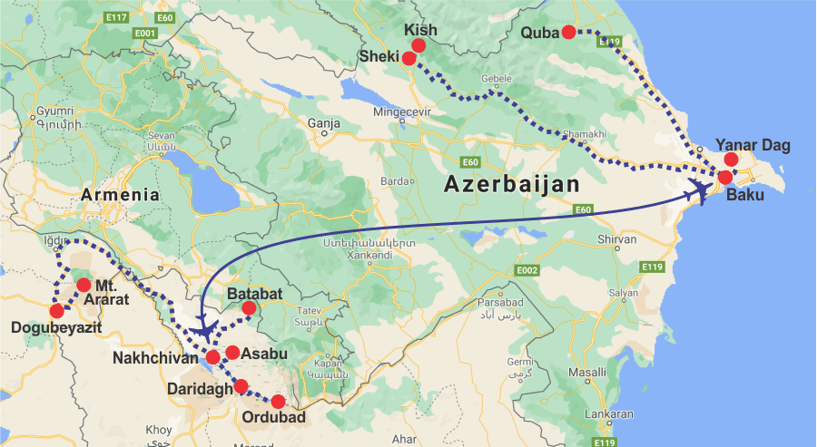 Explore Azerbaijan Map 